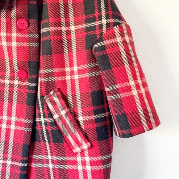 Hippocampe Wool Blend Plaid Coat - Picture 5 of 13